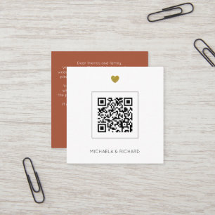  Terracotta Budget QR Code Wedding Invitation