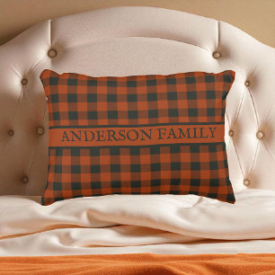 Terracotta Buffalo Plaid Rustic Pattern Decor Decorative Cushion