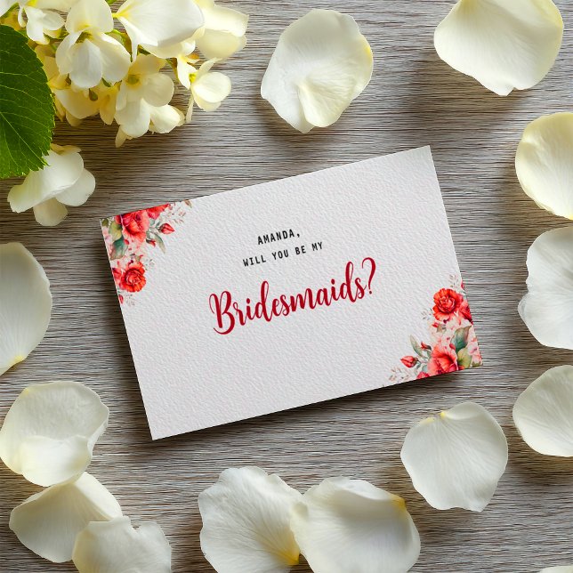 Terracotta Burgundy Blush Floral Bridesmaid Postcard (Creator Uploaded)