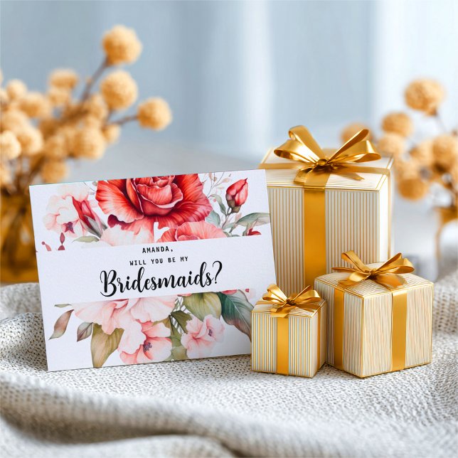 Terracotta Burgundy Blush Floral Bridesmaid Postcard (Creator Uploaded)