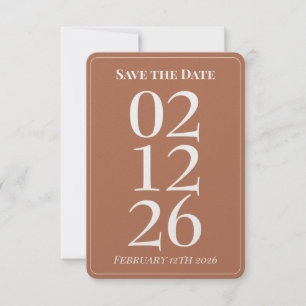 Terracotta Burn Orange Wedding Save the Date Cards
