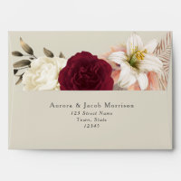 Terra Cotta Watercolor A7 5x7 Wedding Invitation Envelope