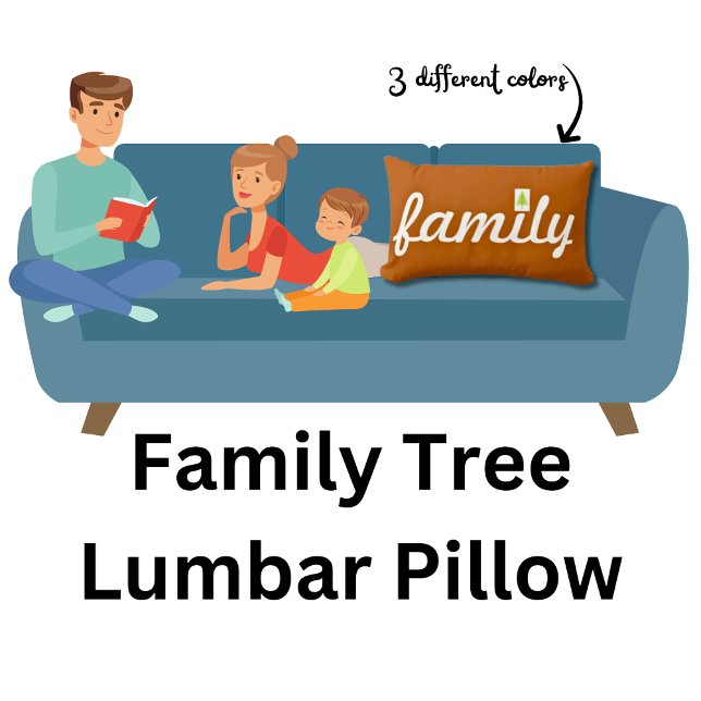 Terracotta Burnt Orange Family Tree Lumbar Pillow (Creator Uploaded)