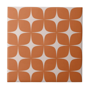 Terracotta Burnt Orange Mid-Century Modern Tile