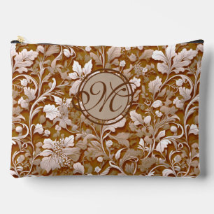 Terracotta Burnt Orange Modern botanical Boho Accessory Pouch