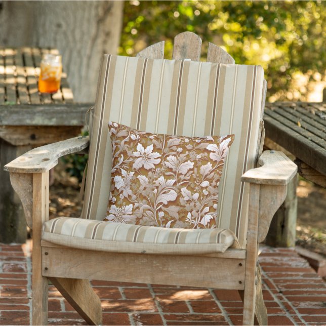 Terracotta Burnt Orange Modern botanical Boho Cushion (Chair)
