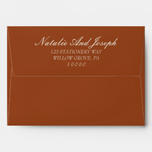 Terracotta Burnt Orange Old Money Retro Wedding Envelope