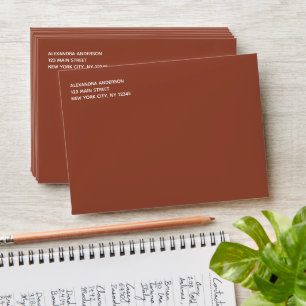 Terracotta Burnt Orange Simple Minimalist Envelope