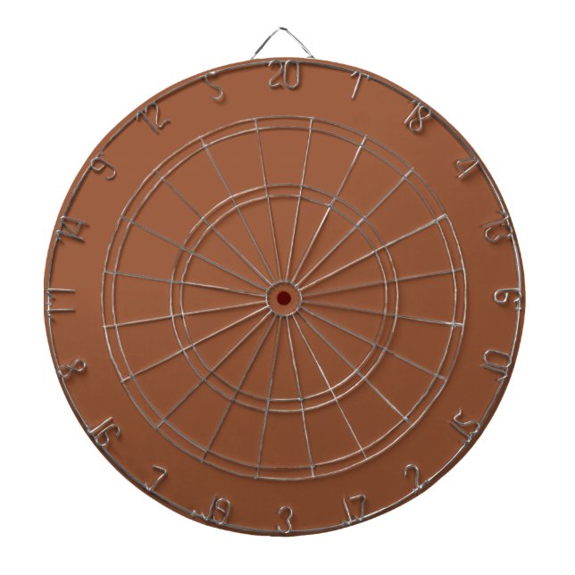 Terracotta Burnt Orange Solid Colour  Dartboard (Front)