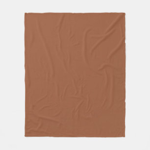Terracotta Burnt Orange Solid Colour  Fleece Blanket