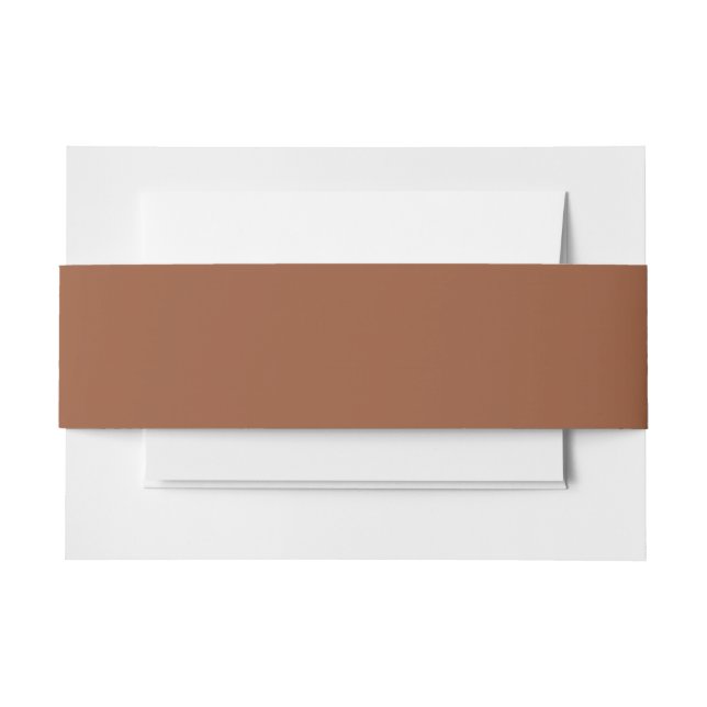 Terracotta Burnt Orange Solid Colour  Invitation Belly Band (Front Example)