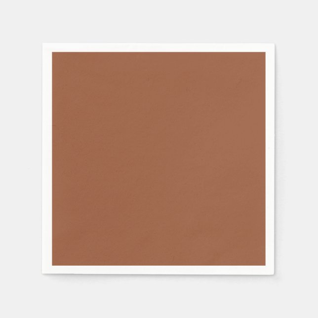 Terracotta Burnt Orange Solid Colour  Napkin (Front)
