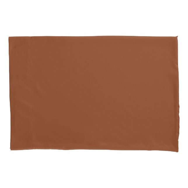 Terracotta Burnt Orange Solid Colour  Pillowcase (Front)