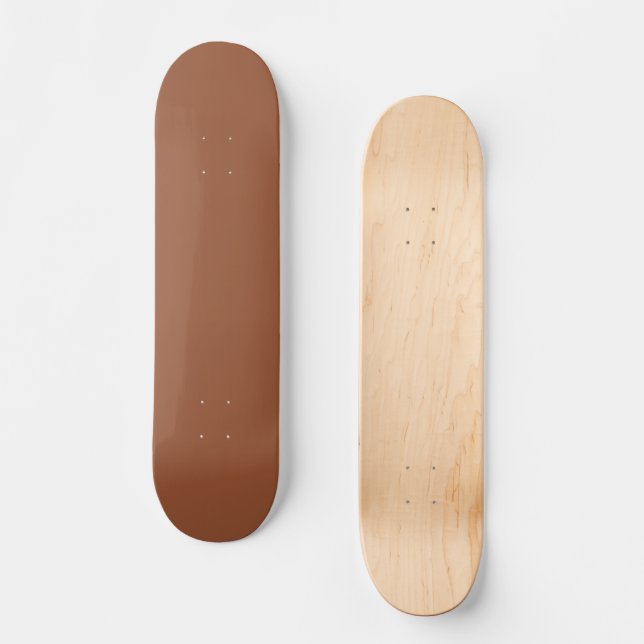 Terracotta Burnt Orange Solid Colour  Skateboard (Front)
