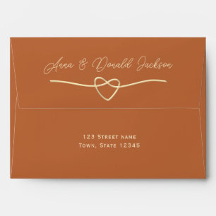Terracotta Burnt Orange Wedding Envelope