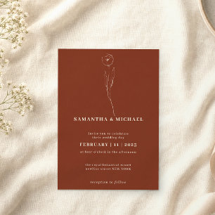 Terracotta burnt orange wedding invitation