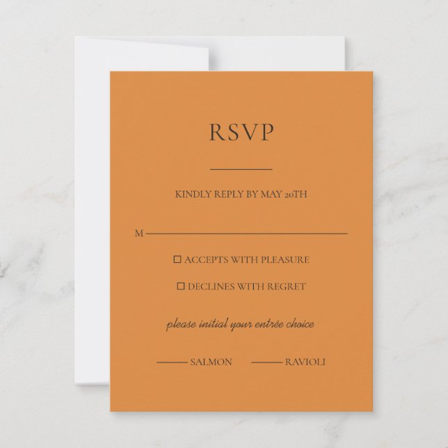 Terracotta Burnt Orange Wedding RSVP Response (Front)