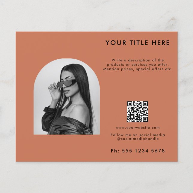 Terracotta Business Beauty Hair Nail Makeup Salon Flyer (Front)