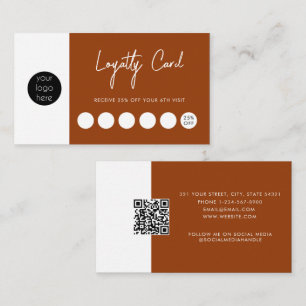 Terracotta Business Logo QR Code Loyalty  Card