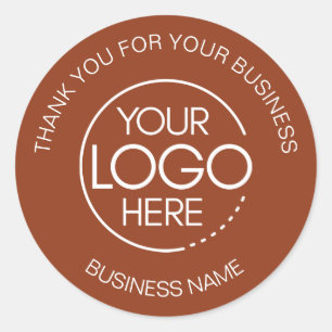 Terracotta Business Thank You Classic Round Sticker