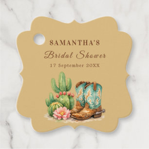 Terracotta Cactus Arizona Cowgirl Bridal Shower Favour Tags