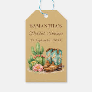 Terracotta Cactus Arizona Cowgirl Bridal Shower Gift Tags