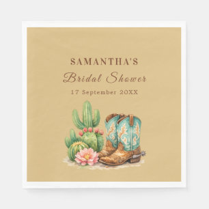 Terracotta Cactus Arizona Cowgirl Bridal Shower Napkin