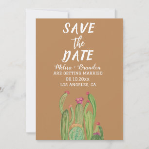 Terracotta Cactus Desert Arizona Rustic Wedding Invitation