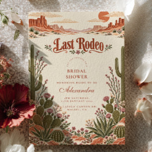 Terracotta Cactus Last Rodeo Bridal Shower Invitation