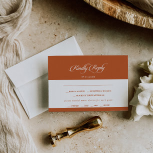 Terracotta Calligraphy Menu Choice RSVP Card