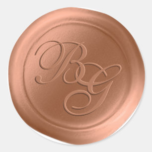 Terracotta Calligraphy Monogram Wax Seal Stickers