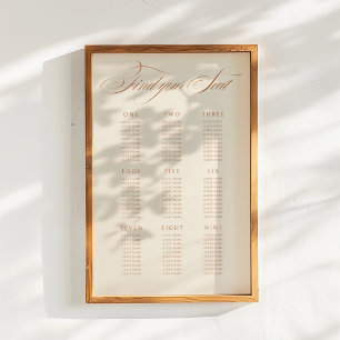 Terracotta Calligraphy Wedding Seating Chart