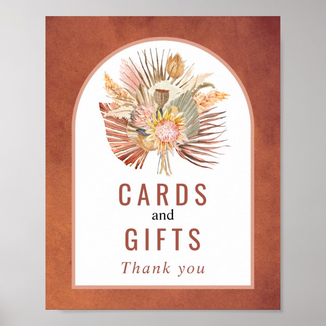 Terracotta cards and gifts fall wedding poster (Front)