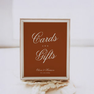 Terracotta Cards and Gifts Wedding Table Sign