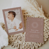 Terracotta Celestial 1st Birthday Photo Invitation
