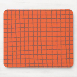 Terracotta Check Pattern Warm and Modern Mouse Mat