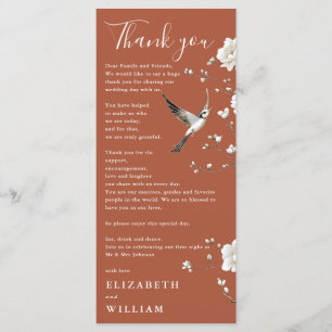 Terracotta Chinoiserie Wedding Thank You Card