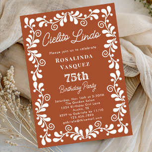 Terracotta Cielito Lindo Mexican 75th Birthday Invitation