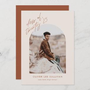 Terracotta Class of 2024 Arch Photo Graduation Invitation