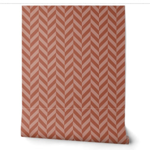 Terracotta Classic Herringbone Weave Wallpaper