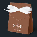 Terracotta Classic Modern Monogram Wedding Favour Box<br><div class="desc">Terracotta Classic Modern Monogram Wedding Favour Boxes</div>