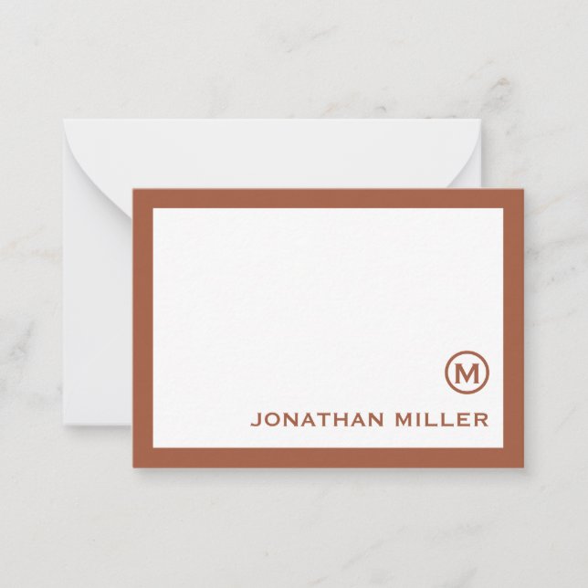 Terracotta Classic Monogram Card (Front)