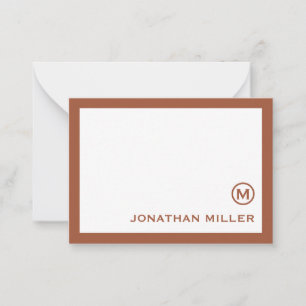 Terracotta Classic Monogram Card
