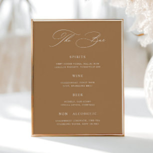 Terracotta Classic Wedding Bar Menu Poster