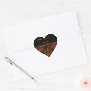 Terracotta Clay Earth Tones Wedding Date Heart Sticker