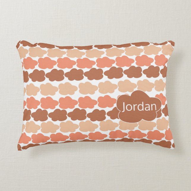 Terracotta Cloud Design for Natural Nursery Decorative Cushion (Front)