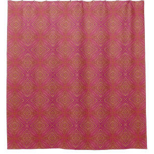 Terracotta Colour Southwest Pattern Shower Curtain