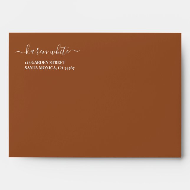 Terracotta Colour Wedding Envelope (Front)
