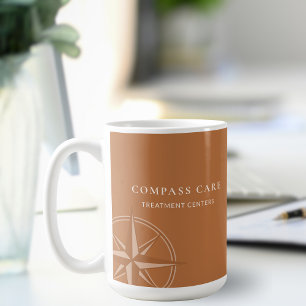 Terracotta Compass Rose Mental Health Logo Coffee Mug