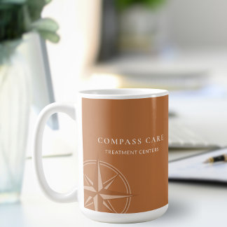 Terracotta Compass Rose Mental Health Logo Coffee Mug